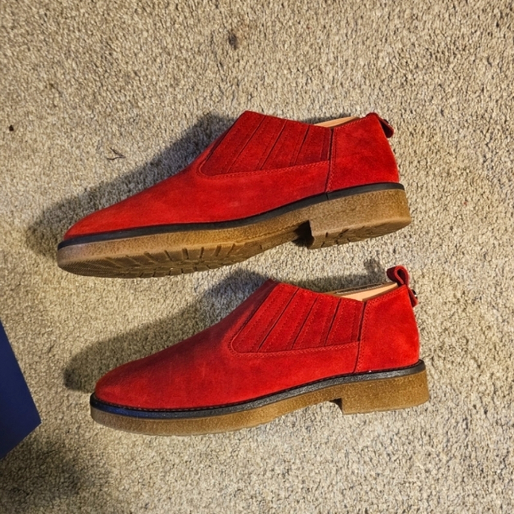 WATERPROOF LEATHER Italeau Favola Booties - Marasco / Red - Size 8 / 38.5
